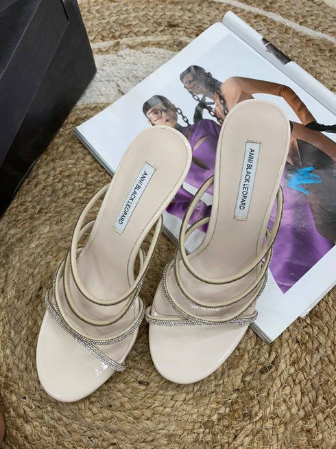 Crystal Embellished Strappy High Heel